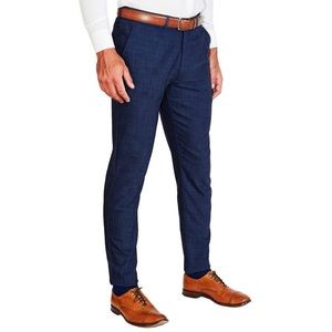 State & Liberty Heathered Navy Athletic Fit Stretch Dress Pants | Size 30